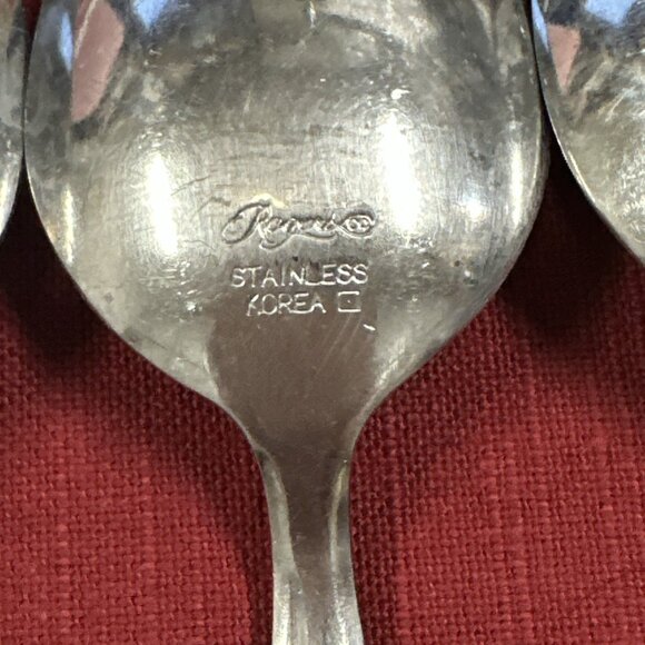 Lot of 12 Rogers Stainless Flatware Bamboo Style Pattern Korea Mid Century - Picture 7 of 16